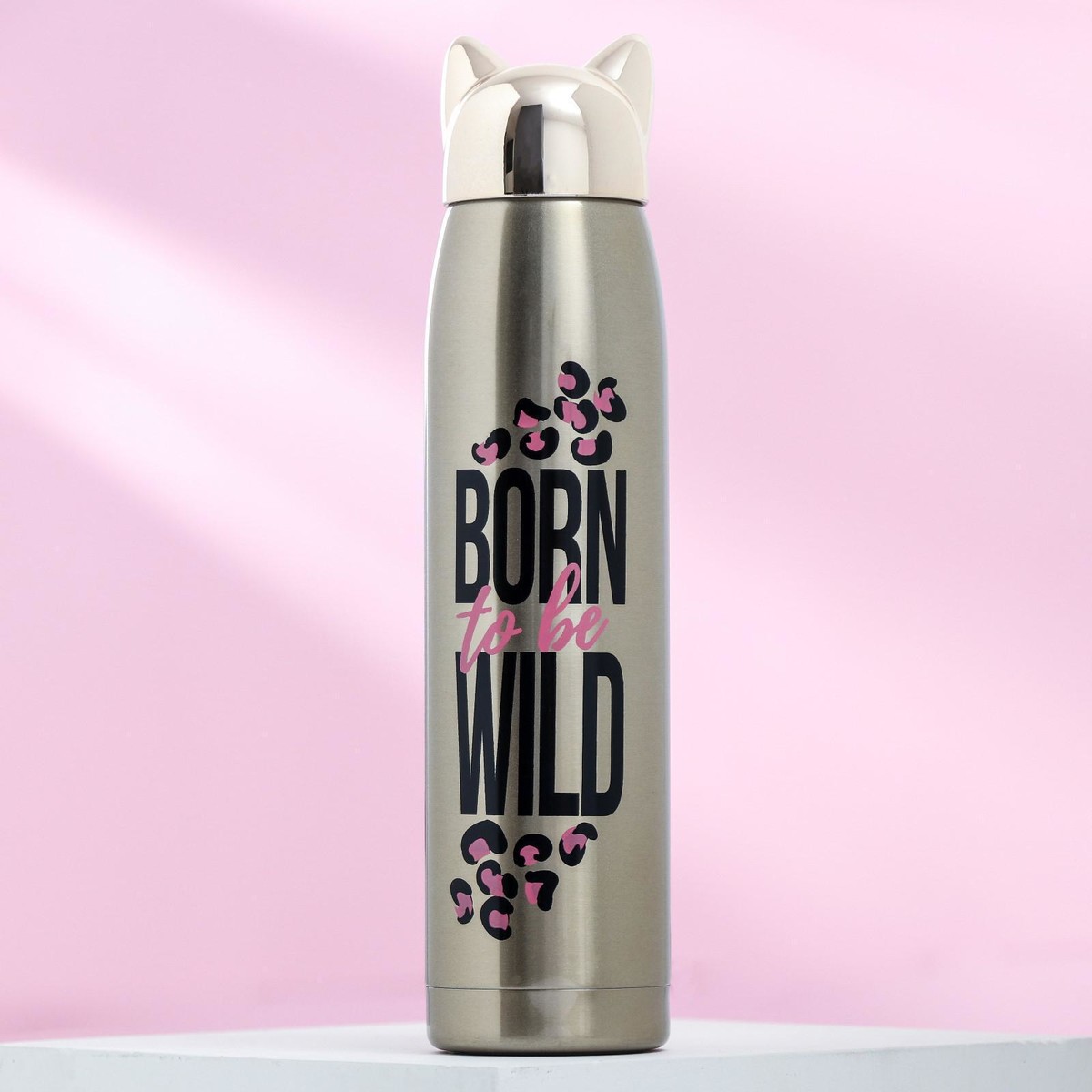 

Термос born to be wild, 350 мл, сохраняет тепло 12-14 ч, Серебристый
