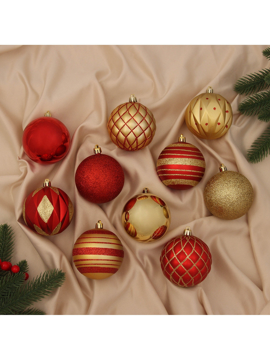 

Ёлочные игрушки, Разноцветный;золотистый;красный