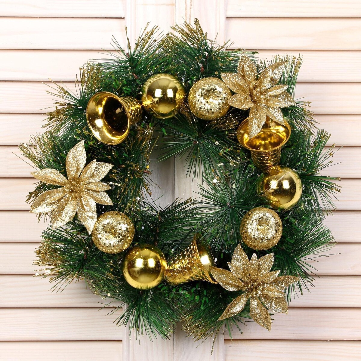 

Венок новогодний d=25 см, Золотистый