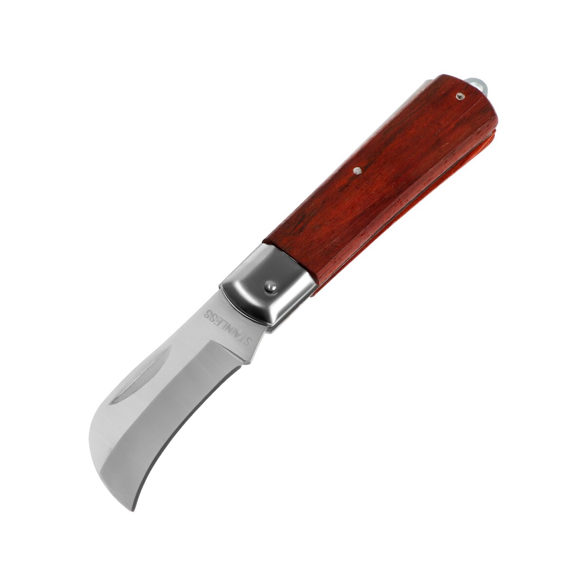 Нож универсальный складной тундра, деревянная рукоятка, изогнутое лезвие, нержавеющая сталь корнеудалитель длина 60 см нержавеющая сталь деревянная ручка