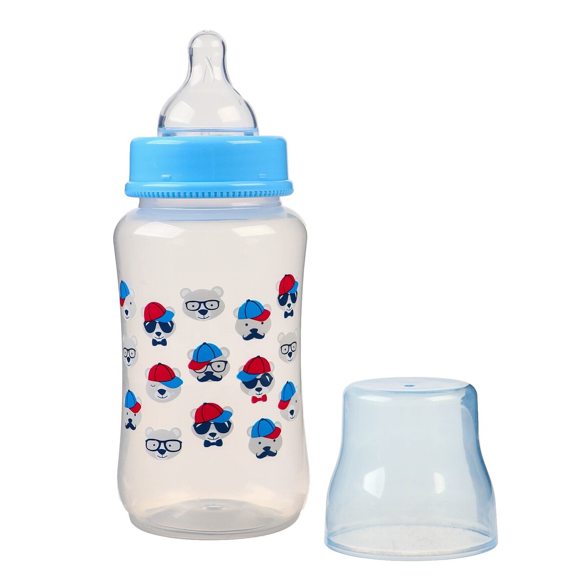 Бутылочка для кормления, 320 мл., широкое горло, цвет голубой бутылочка для кормления широкое горло