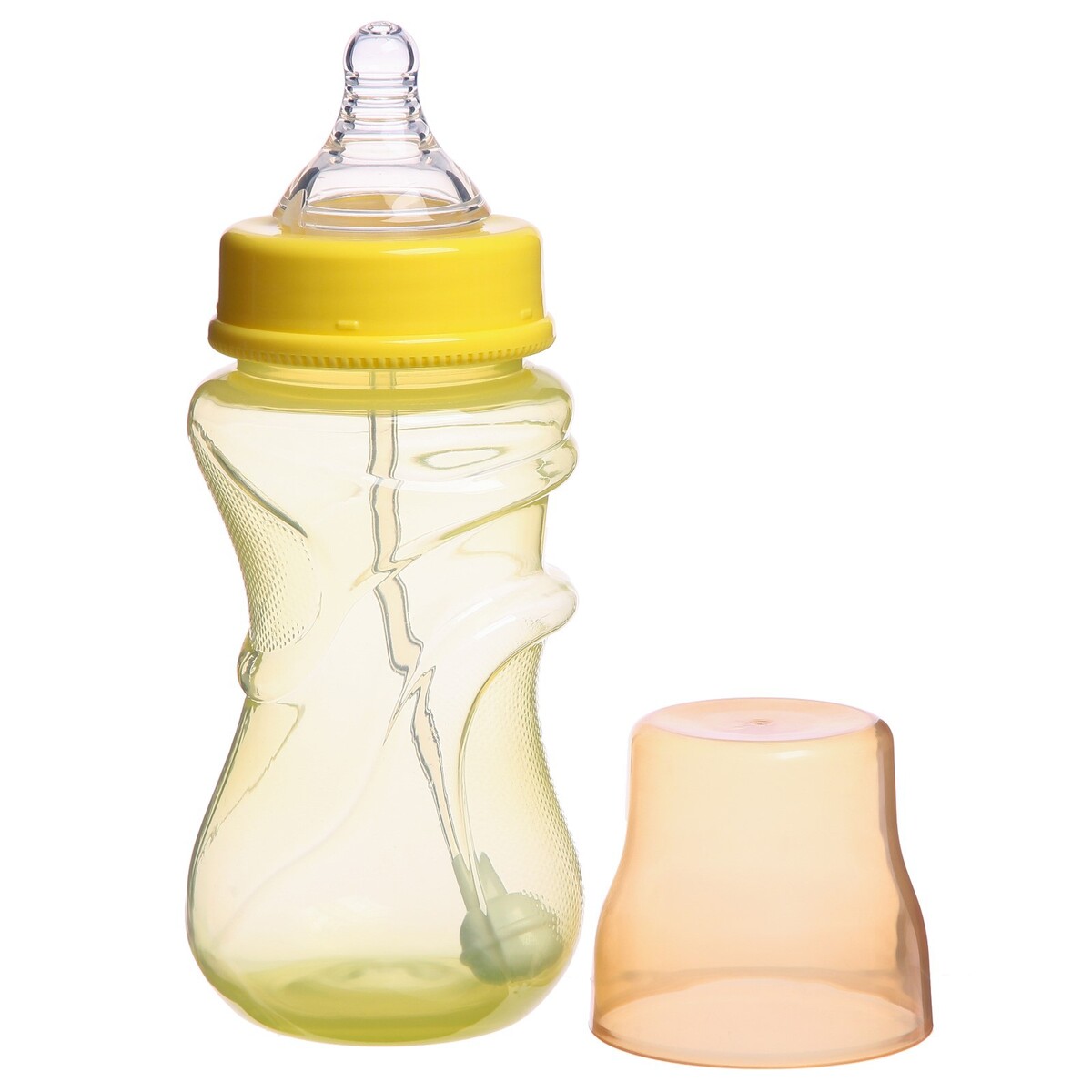 Бутылочка для кормления, широкое горло, средний поток, 300 мл., цвет желтый, +3мес бутылочка для кормления широкое горло