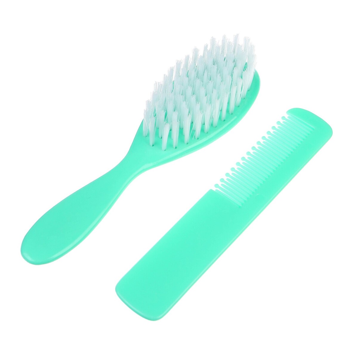 Расческа детская + массажная щетка для волос двусторонняя щетка расческа с волнистыми зубьями средняя 6 х 19 см мятная