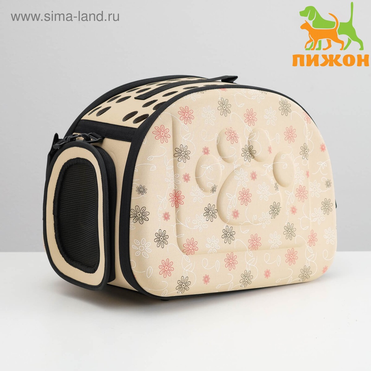 Складная сумка-переноска с отдельным входом, материал eva, 43,5 х 28 х 33 см, бежевая сумка шоппер плюшевая мишка lazy bear бежевая 40х36 12 zhenpin 2715