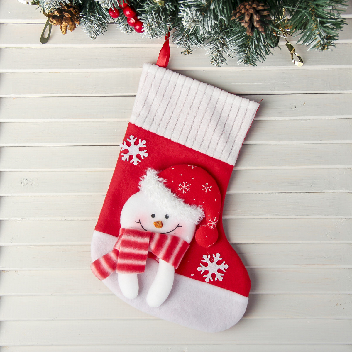 Носок для подарков снегопад и снегопляс