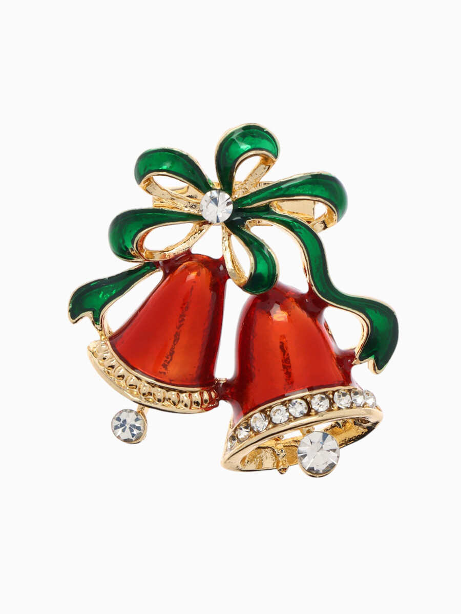 

Брошь новогодняя, Разноцветный;красный