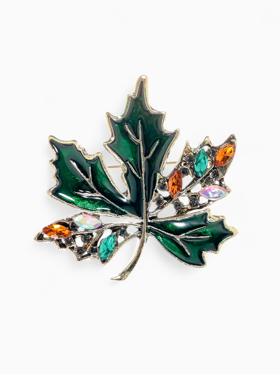 

Брошь, Зеленый;разноцветный