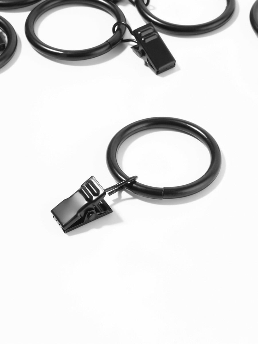 

Кольцо для карниза, с зажимом, d=32/40 мм, 10 шт., черное, Черный