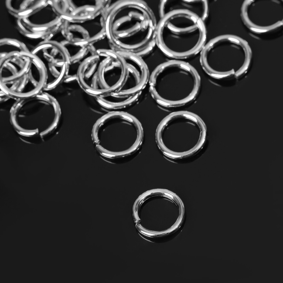Кольцо соединительное 1×10 мм (набор 50 г, ± 145 шт.) см-984, цвет серебро