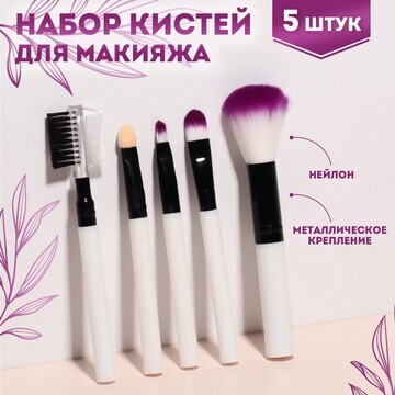 Набор кистей для макияжа, 5 предметов, ц