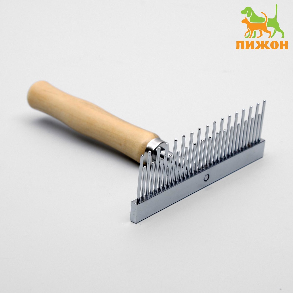 Расчёска-грабли wood с зубьями разной длины, деревянная ручка, 12,5 х 9,5 см, Пижон