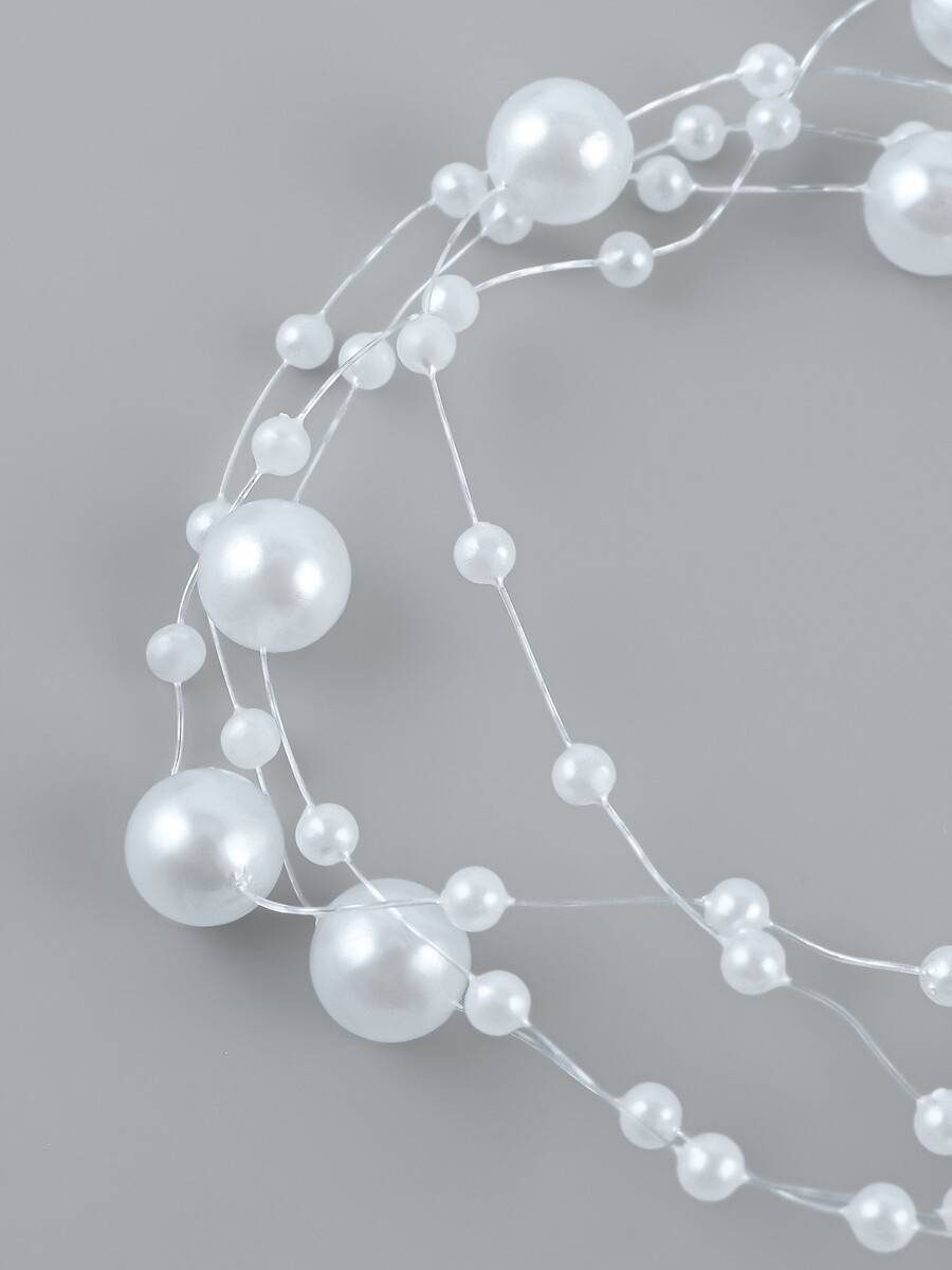 

Жемчуг на леске, 3/8 мм, 9±0.5 м, белый