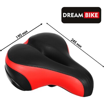 Седло dream bike, комфорт, цвет красный