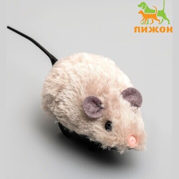 Мышь заводная меховая малая, 8,5 см, сер