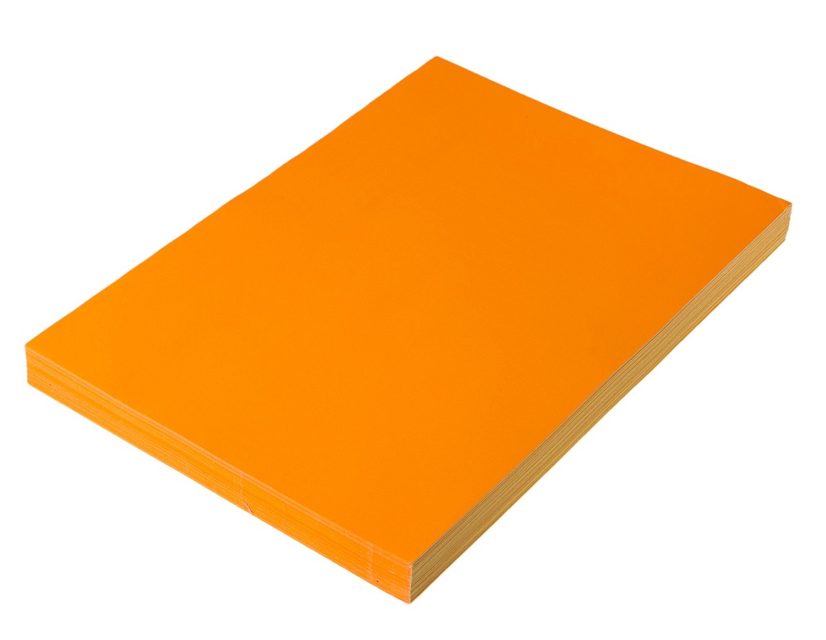 Бумага а4, 100 листов, 80 г/м, самоклеящаяся, флуоресцентная, оранжевая