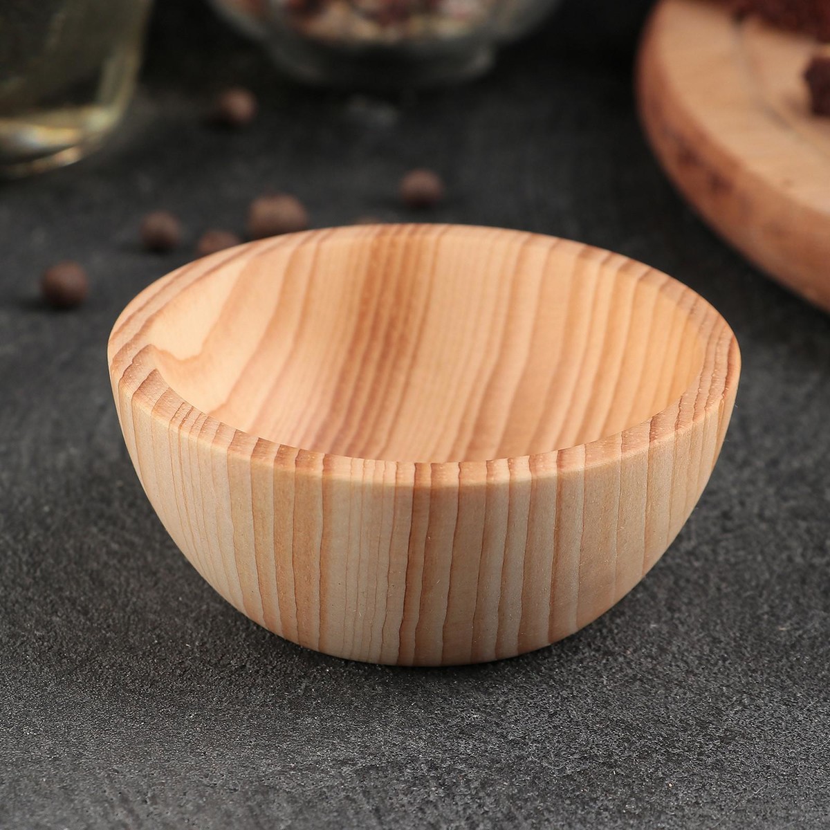 Чаша из натурального кедра mаgistrо, 7,7×3,4 см, цвет молочный тарелка деревянная mаgistrо 21 см из цельного массива кедра