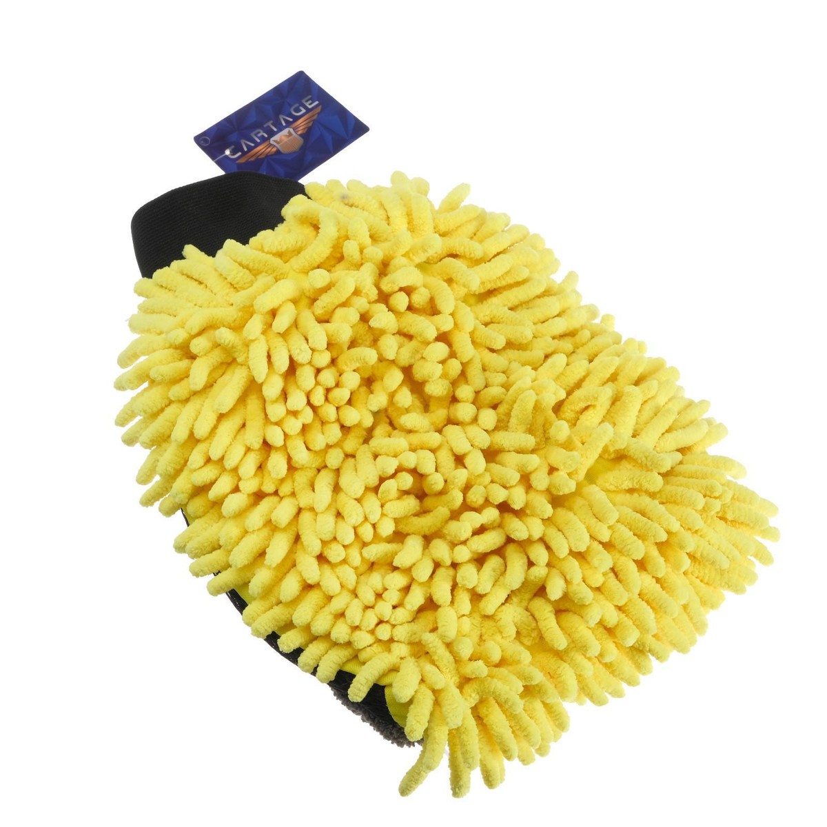 Варежка для мытья авто cartage, 25×19 см, двухсторонняя, желто-серая Cartage