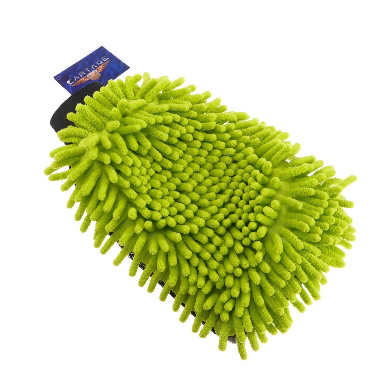Варежка для мытья авто cartage, 25×19 см, двухсторонняя, зелено-серая варежка для мытья авто микрофибра 24×19×4 см микс