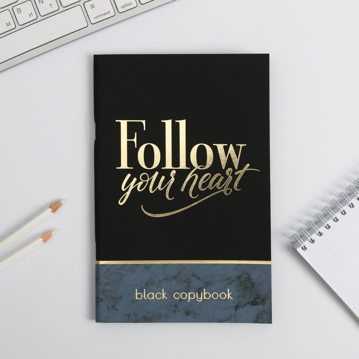 

Тетрадь с черными листами 15 листов follow your heart, 21 х 14 см