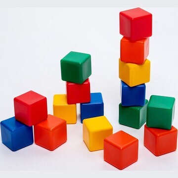 Набор цветных кубиков,16 штук, 6 × 6 см