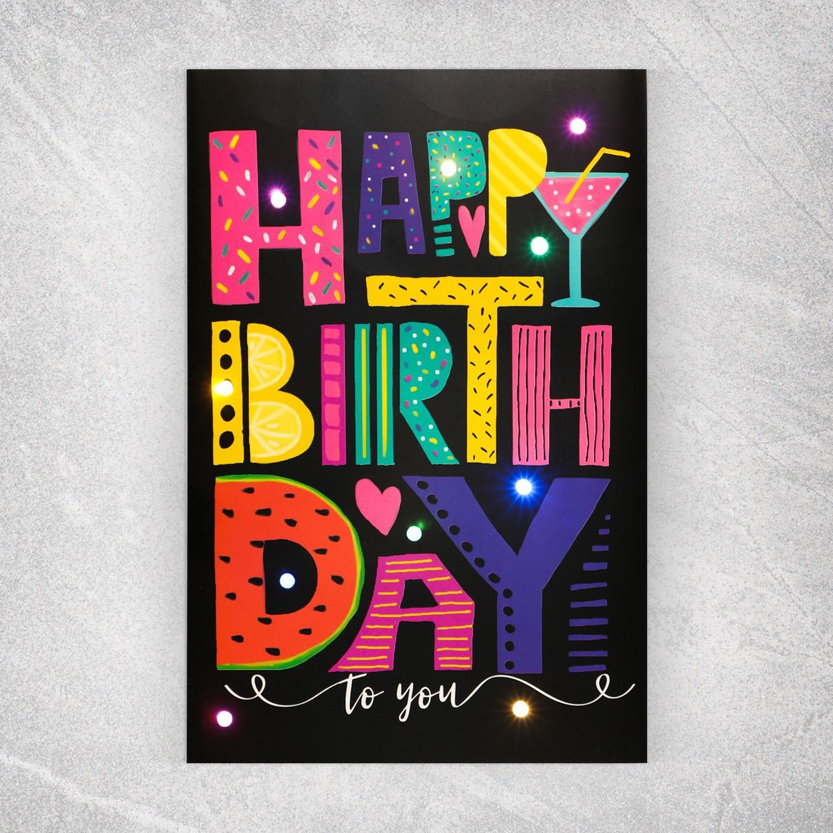 Открытка с гирляндой happy birthday to you, 14 х 21 х 0,3 см открытка с гирляндой happy birthday to you 14 х 21 х 0 3 см