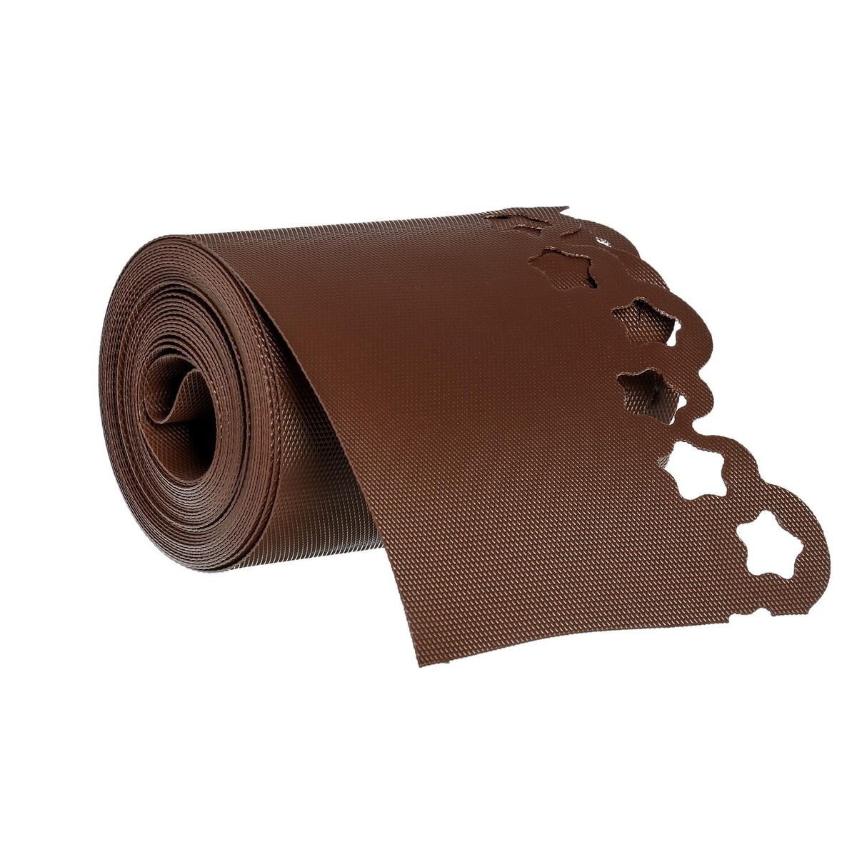 Лента бордюрная, 0.2 × 9 м, толщина 1.2 мм, пластиковая, фигурная, коричневая, greengo лента фигурная