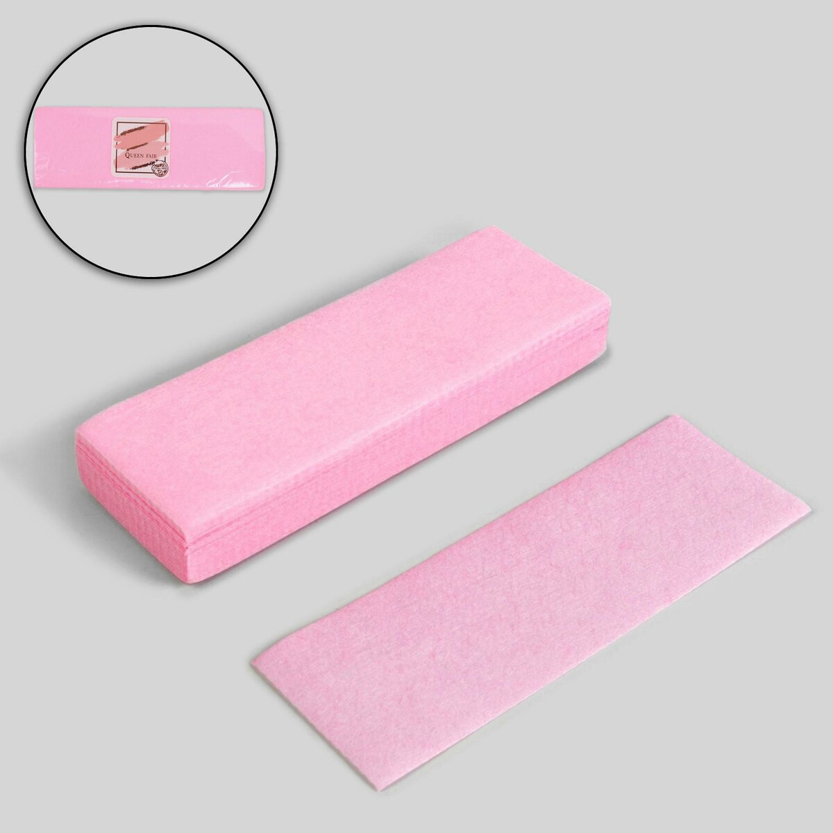 Полоски для депиляции, 20 × 7 см, 100 шт, цвет розовый Queen fair 768207 0768207 - фото 1