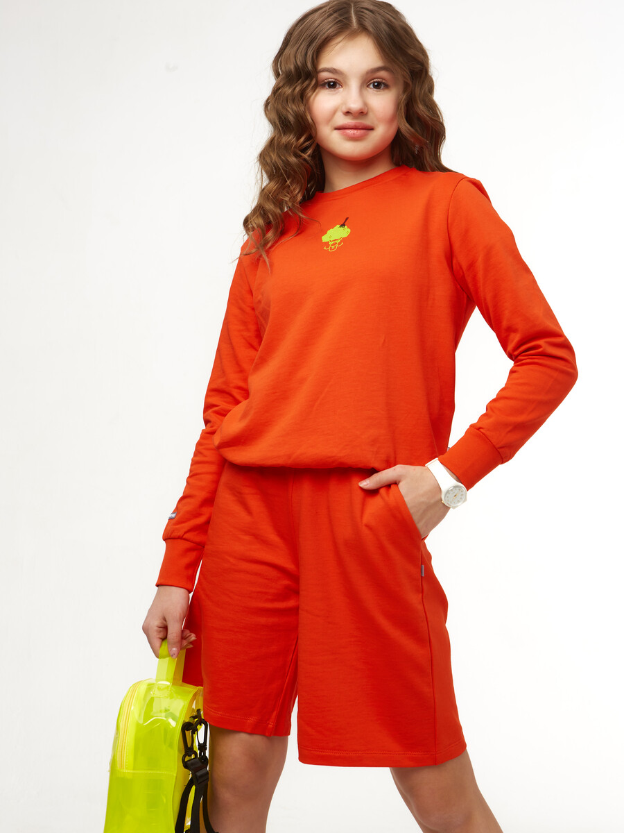 Комплект свитшот шорты Nota Bene оранжевого цвета