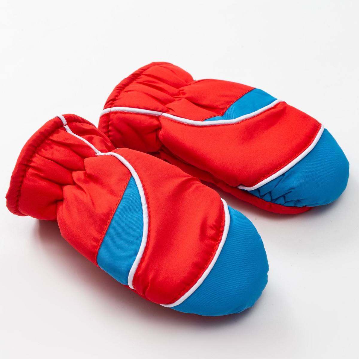 Варежки зимние детские minaku, цв.красный/синий, р-р 15 (16 см) перчатки боксерские детские синий