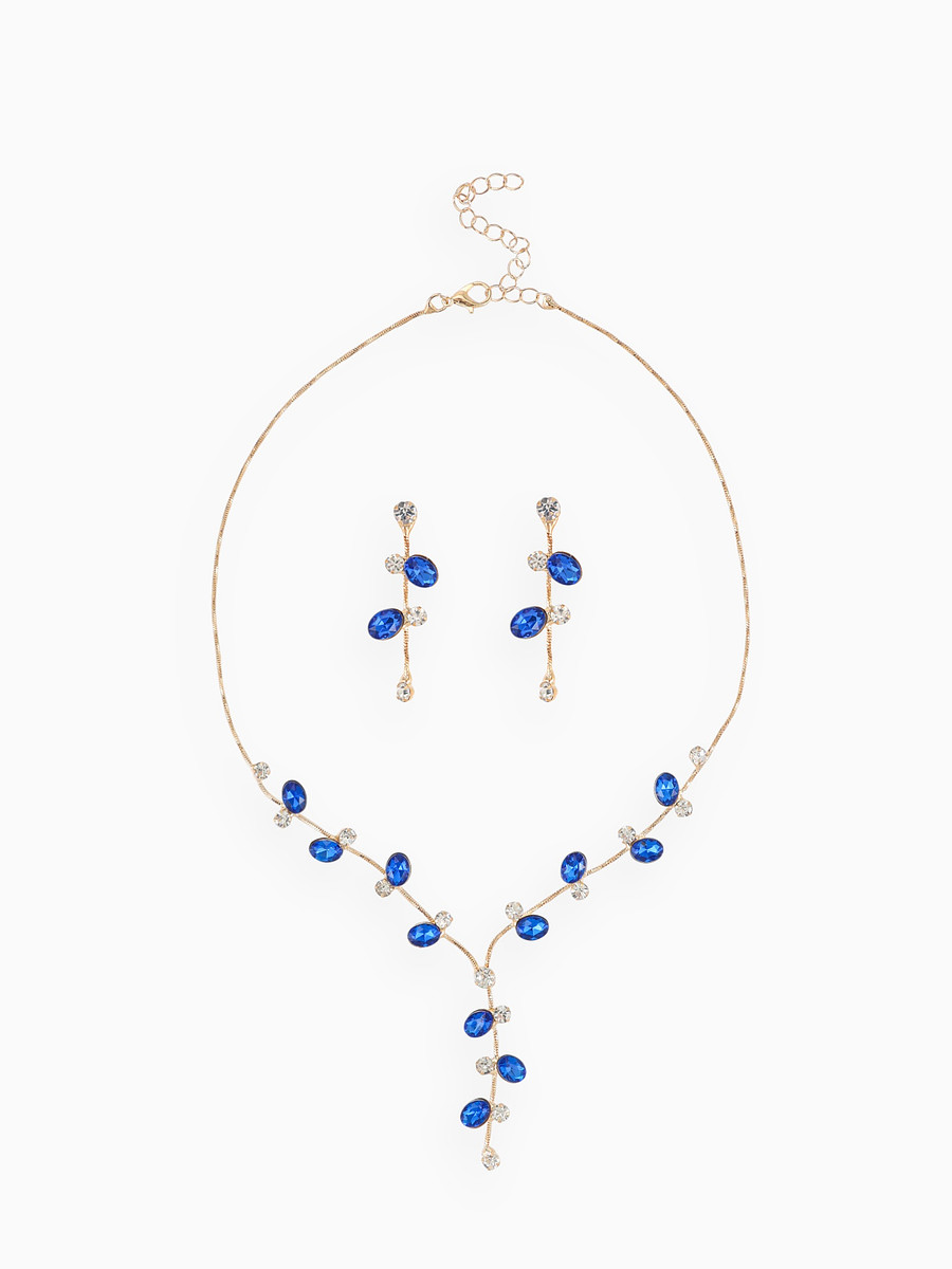 

Набор 2 предмета: серьги, колье, Синий
