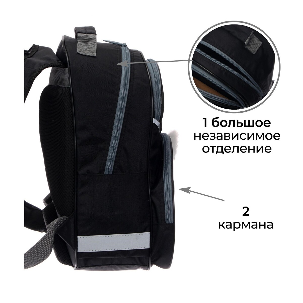 Рюкзак школьный, 37 х 26 х 13 см, эргономичная спинка, calligrata ан фото