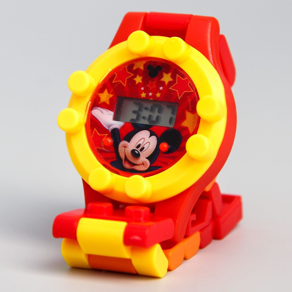 Часы наручные лего, микки маус, с ремешком-конструктором Disney