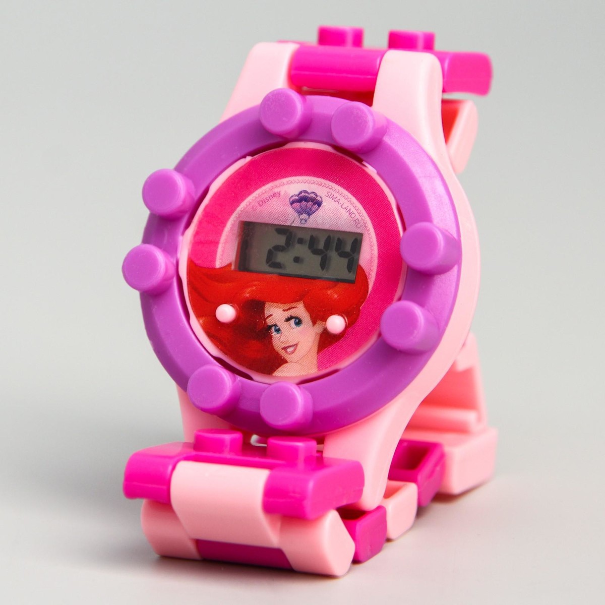Часы наручные лего, русалочка, принцессы, с ремешком-конструктором Disney