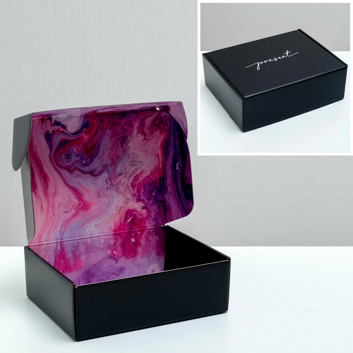 Коробка подарочная двухсторонняя складная, упаковка, масленка двухсторонняя 14 5×11×5 5 см шоколадный мокко