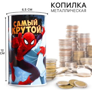 Копилка металлическая, 6,5 см х 6,5 см х