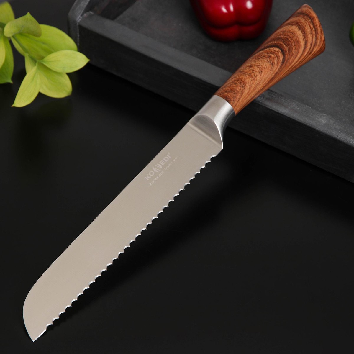 Нож для хлеба доляна forest, лезвие 20 см, цвет коричневый нож для мяса и стейков доляна ecology лезвие 11 см коричневый
