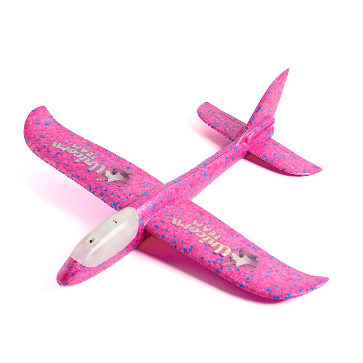 Самолет unicorn team, розовый, диодный Funny toys