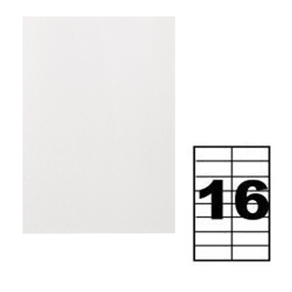 Этикетки а4 самоклеящиеся 50 листов, 80 г/м, на листе 16 этикеток, размер: 105*37 мм, белые