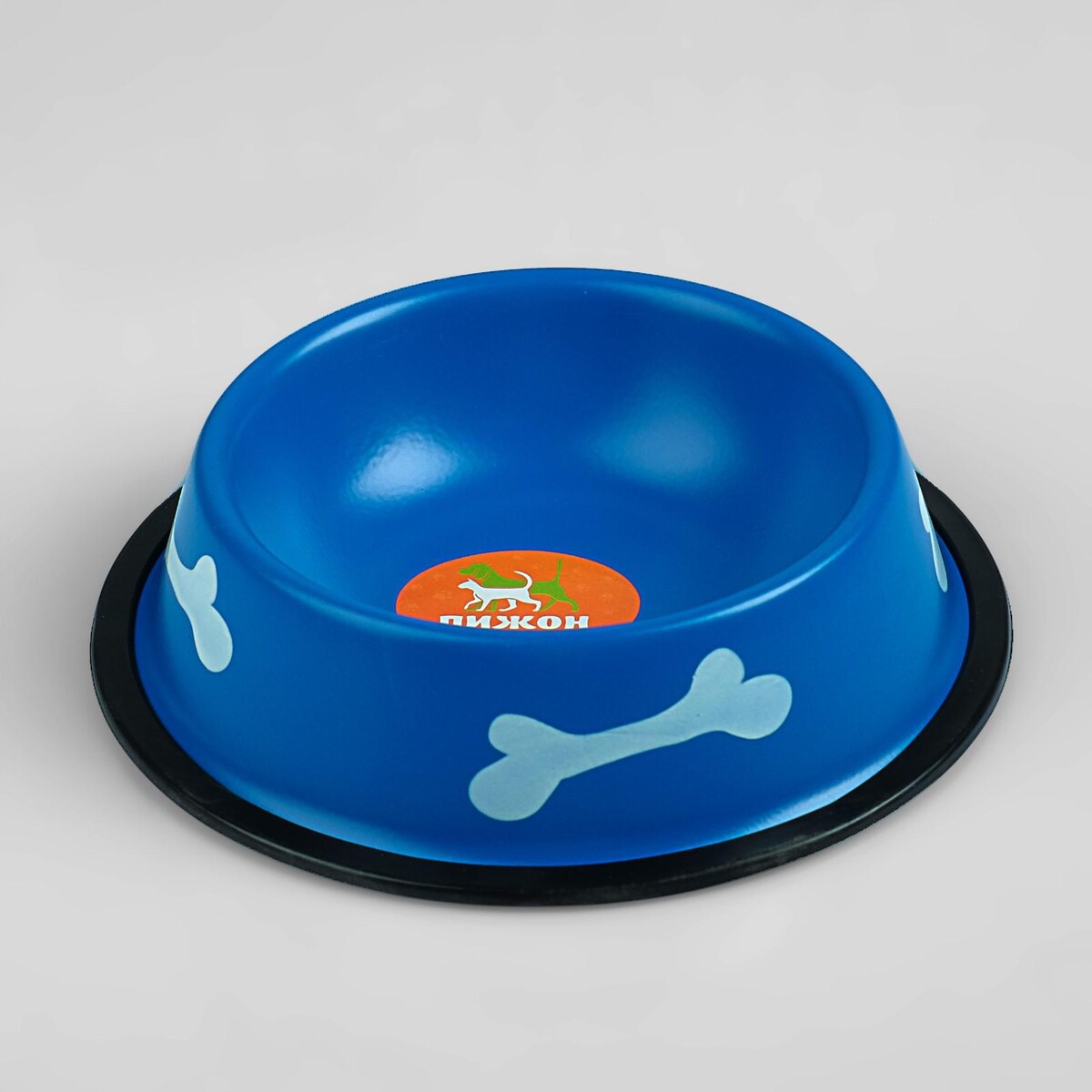 Миска с косточками, железная с нескользящим основанием, 150 мл, синяя беговая тарелка carno для грызунов 18 х 18 х 11 см синяя