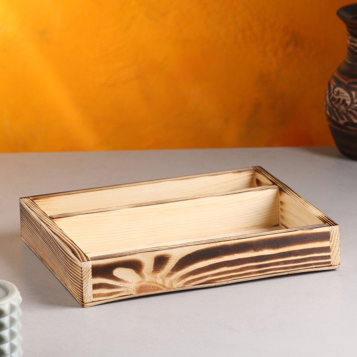 Кашпо деревянное 25.5×20×4.5 см