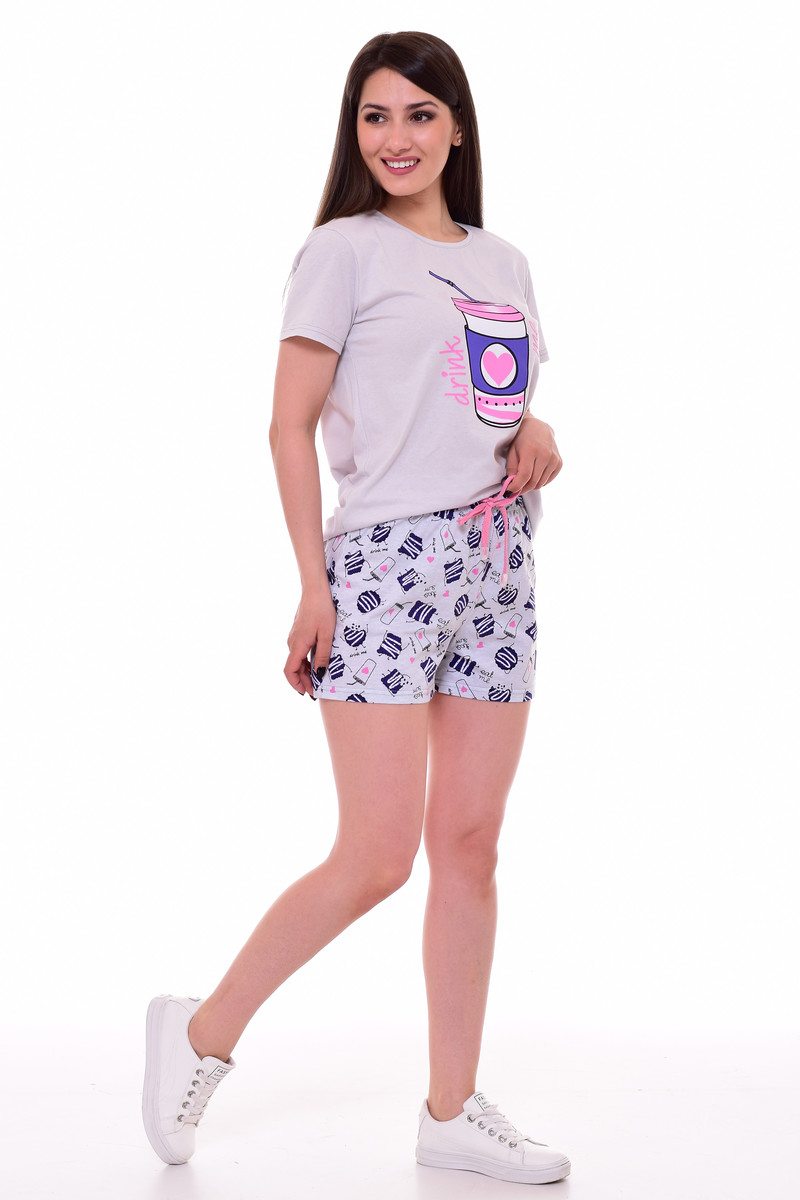 Пижама miko yumi пижама женская оверсайз футболка и короткие шорты sp 1795