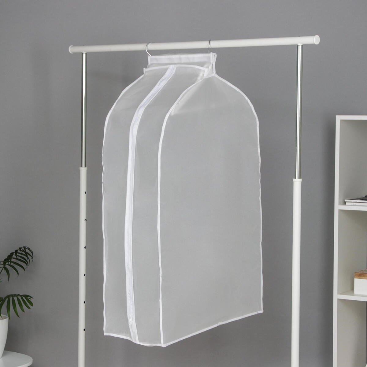 Чехол для одежды плотный доляна, 60×90×30 см, peva, цвет белый Доляна 0818556, 818556 - фото 5
