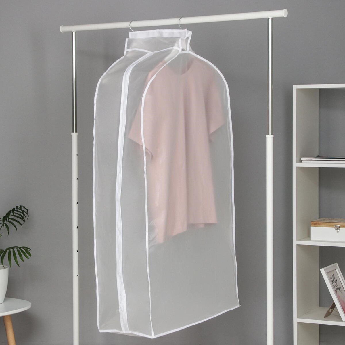 Чехол для одежды плотный доляна, 60×100×30 см, peva, цвет белый Доляна 818569, 0818569 - фото 4