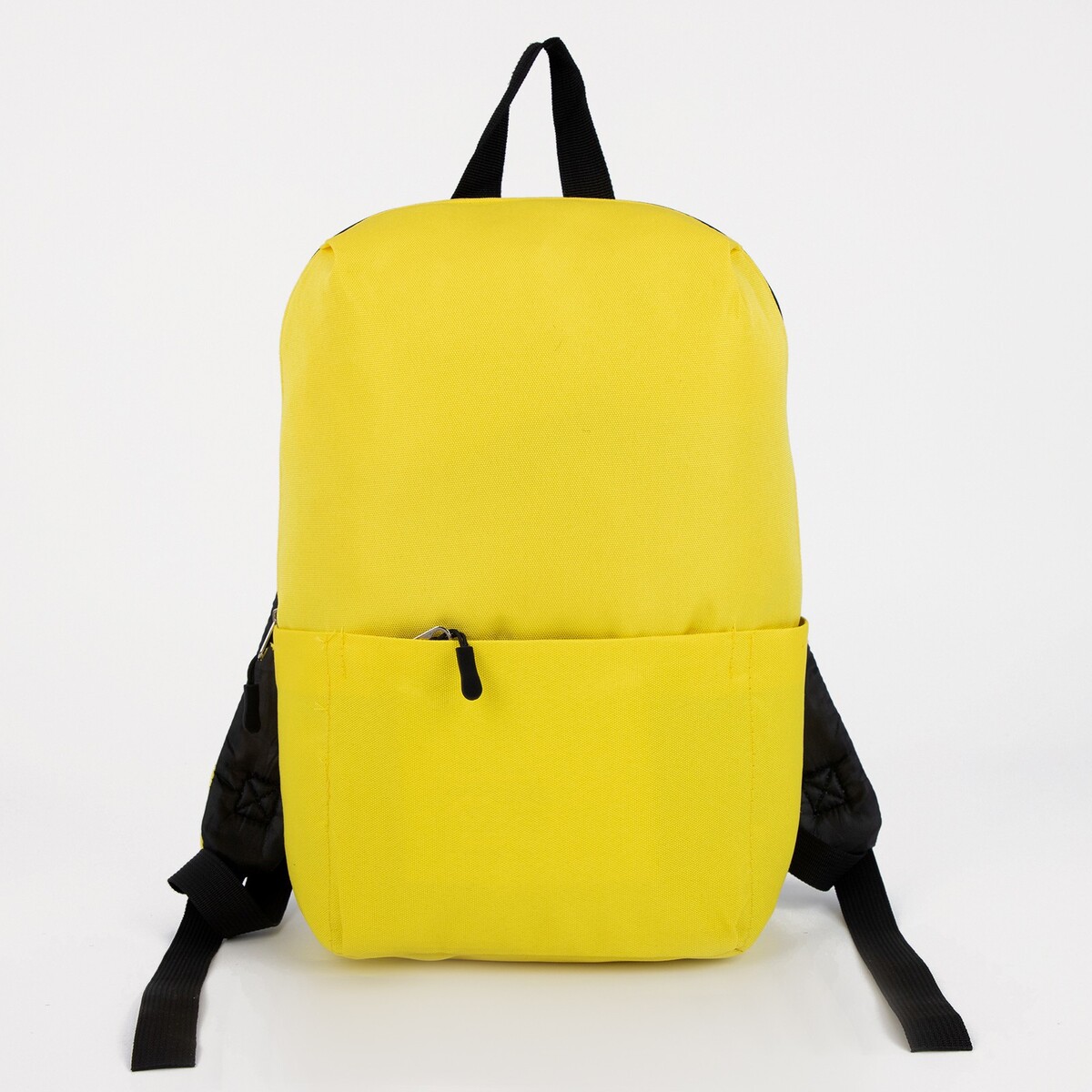 Рюкзак текстильный с карманом, желтый, 22х13х30 см, TEXTURA