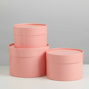 Набор шляпных коробок 3 в 1 розовый, упа