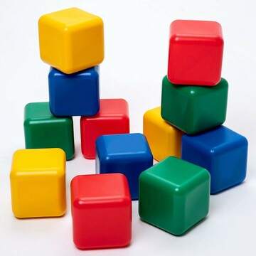 Набор цветных кубиков, 12 штук, 12 х 12 