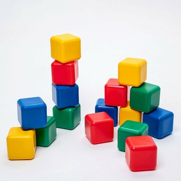 Набор цветных кубиков, 16 штук, 12 х 12 