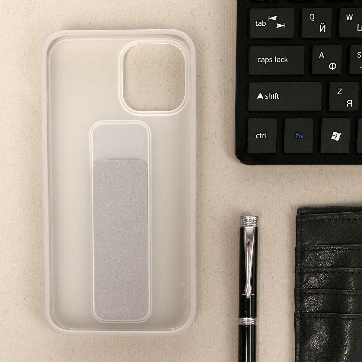 Чехол luazon для iphone 12 pro max, с ремешком-подставкой, пластиковый, серый 