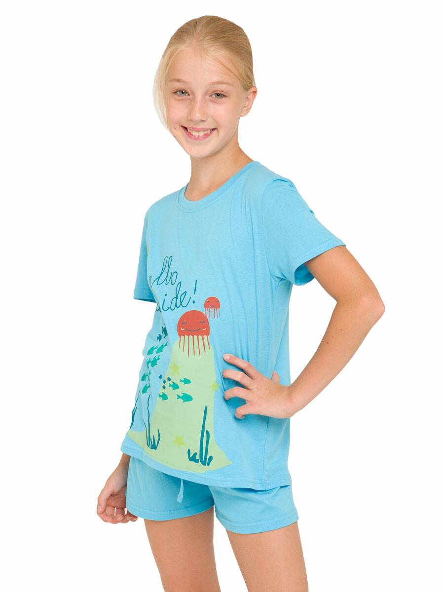 Пижама пижама с коротким рукавом для девочек 3 пудровый loloclo