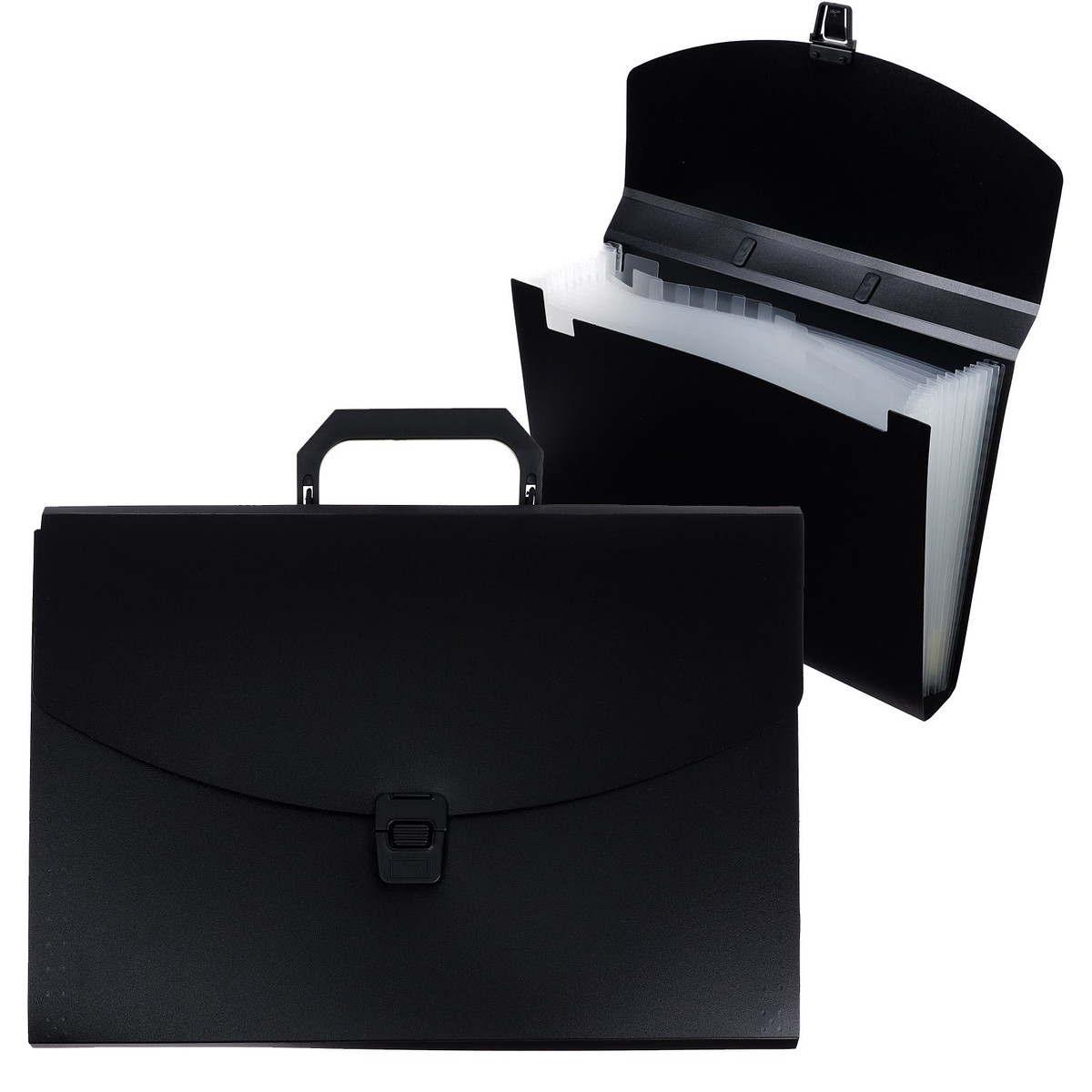 

Папка-портфель а4 calligrata, 13 отделений, 700 мкм, до 300 листов, черная, Черный